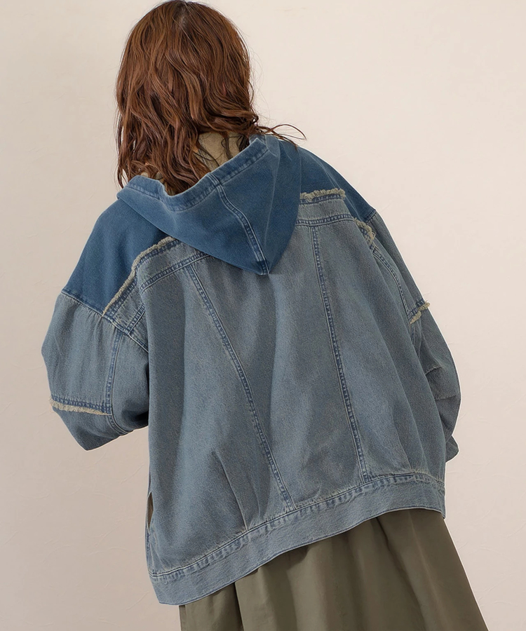 sammy さん mililopiulu ケミカルデニム パーカー GLAY mililopiulu/ミリロピュール ケミカルデニム裏毛フーディーパーカー