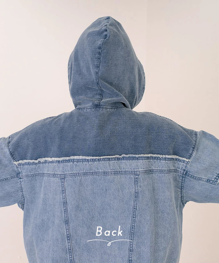 mililopiulu/ミリロピュール ケミカルデニム裏毛フーディーパーカー