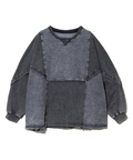 go slow caravan(ゴースローキャラバン) |mililopiulu/ミリロピュール ケミカルデニム裏毛ドルマンプルオーバー (WOMENS)