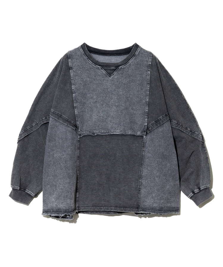 go slow caravan(ゴースローキャラバン) |mililopiulu/ミリロピュール ケミカルデニム裏毛ドルマンプルオーバー (WOMENS)