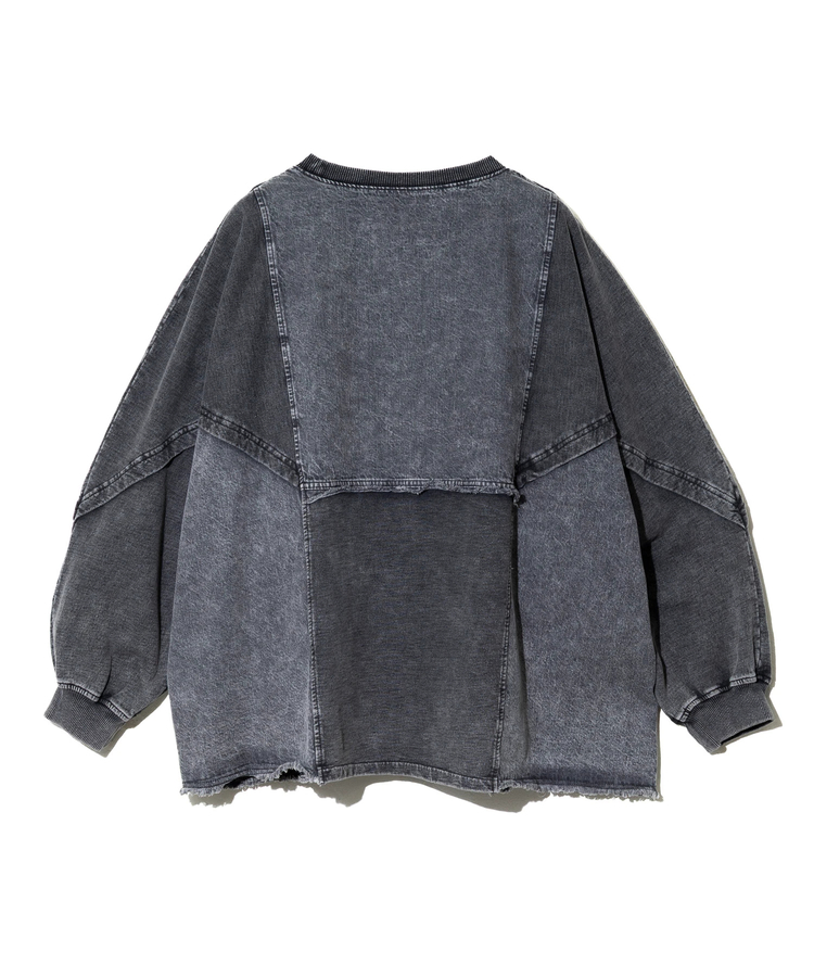 go slow caravan(ゴースローキャラバン) |mililopiulu/ミリロピュール ケミカルデニム裏毛ドルマンプルオーバー (WOMENS)