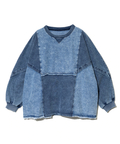 go slow caravan(ゴースローキャラバン) |mililopiulu/ミリロピュール ケミカルデニム裏毛ドルマンプルオーバー (WOMENS)