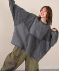 go slow caravan(ゴースローキャラバン) |mililopiulu/ミリロピュール ケミカルデニム裏毛ドルマンプルオーバー (WOMENS)