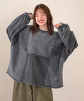 go slow caravan(ゴースローキャラバン) |mililopiulu/ミリロピュール ケミカルデニム裏毛ドルマンプルオーバー (WOMENS)