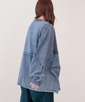 go slow caravan(ゴースローキャラバン) |mililopiulu/ミリロピュール ケミカルデニム裏毛ドルマンプルオーバー (WOMENS)