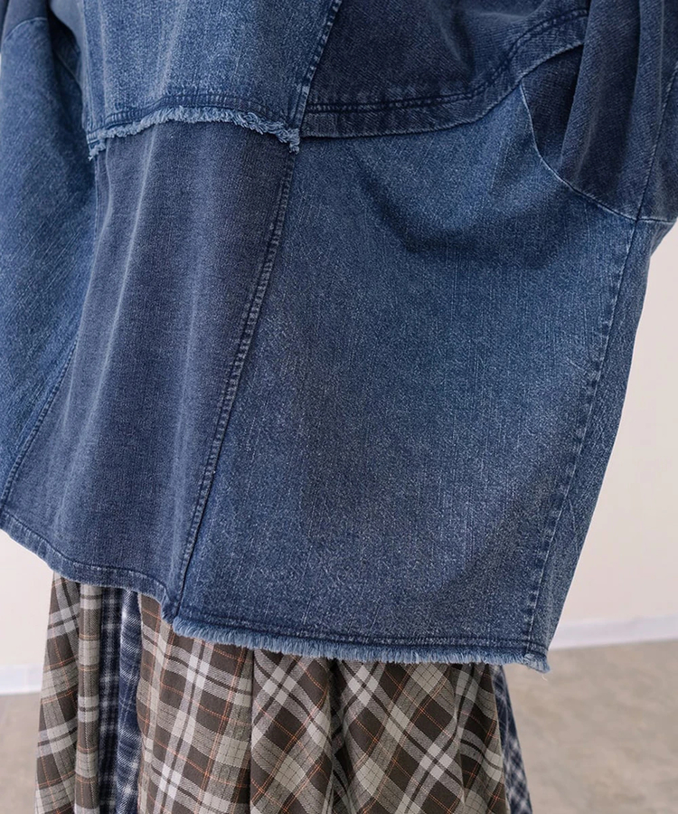 go slow caravan(ゴースローキャラバン) |mililopiulu/ミリロピュール ケミカルデニム裏毛ドルマンプルオーバー (WOMENS)