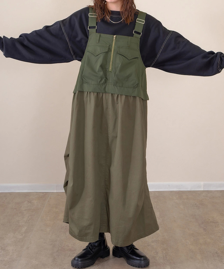 mililopiulu/ミリロピュール ビッグポケットワークジャンスカ (WOMENS