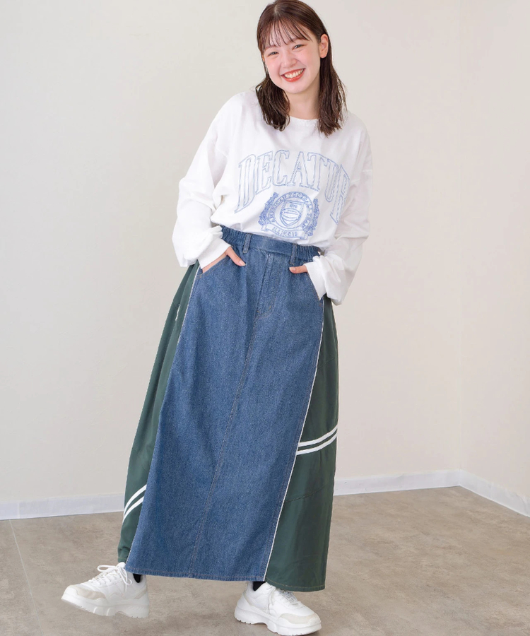 mililopiulu（ミリロピュール） プリーツデニムジャンパースカート