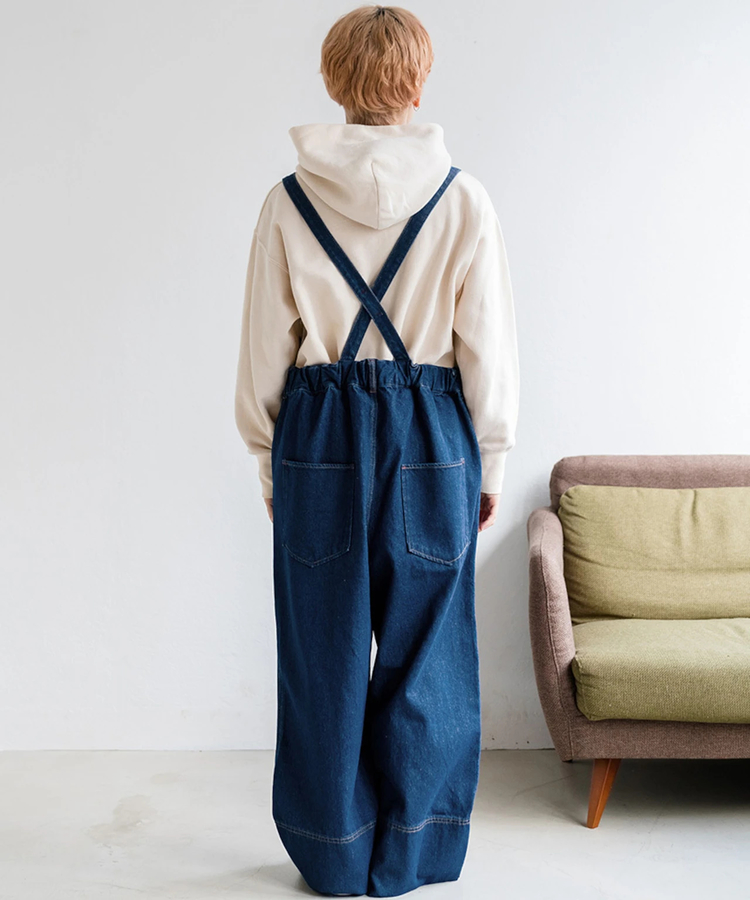 mililopiulu/ミリロピュール ジグザグステッチサロペット