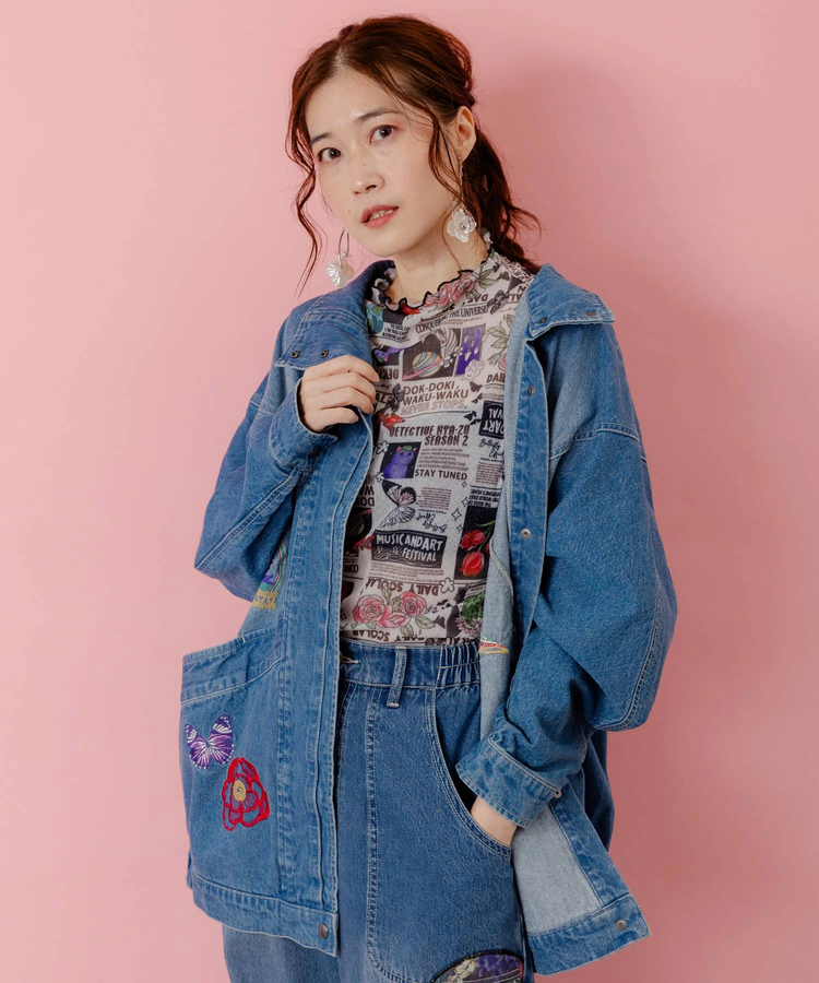 スカラー クラゲ刺繍ジャケット Mサイズ スカラー クラゲ刺繍