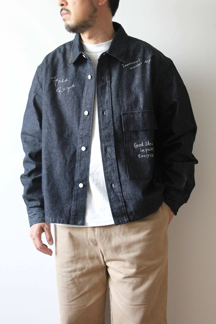 go slow caravan(ゴースローキャラバン) |【GSC別注】FREE RAGE/フリーレイジ 10oz DENIM CPOシャツ ‐One Year Later ver‐ (MENS)