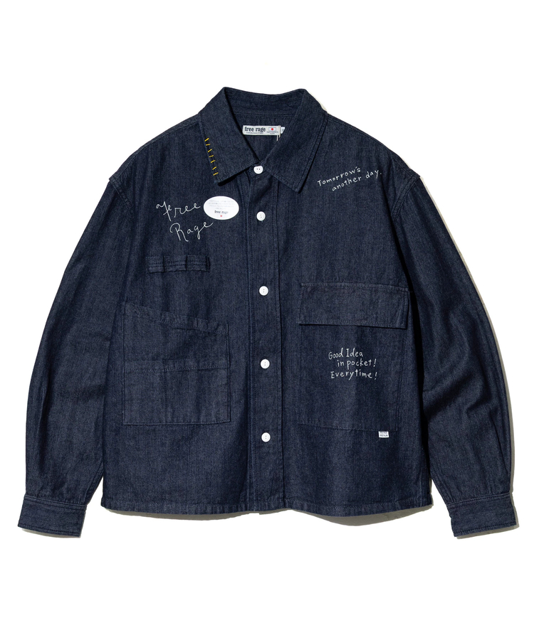 go slow caravan(ゴースローキャラバン) |【GSC別注】FREE RAGE/フリーレイジ 10oz DENIM CPOシャツ Play Work ver‐ (MENS)