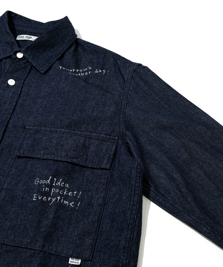 go slow caravan(ゴースローキャラバン) |【GSC別注】FREE RAGE/フリーレイジ 10oz DENIM CPOシャツ Play Work ver‐ (MENS)