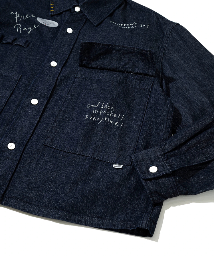 go slow caravan(ゴースローキャラバン) |【GSC別注】FREE RAGE/フリーレイジ 10oz DENIM CPOシャツ Play Work ver‐ (MENS)