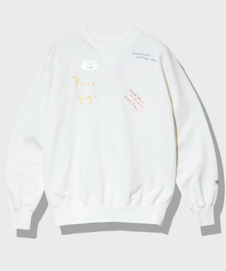 go slow caravan(ゴースローキャラバン) |FREE RAGE/フリーレイジ ハンドクラフトクルースウェット《Hand Drawing》 (MENS)