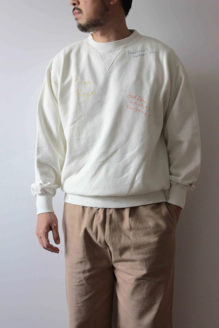 go slow caravan(ゴースローキャラバン) |FREE RAGE/フリーレイジ ハンドクラフトクルースウェット《Hand Drawing》 (MENS)