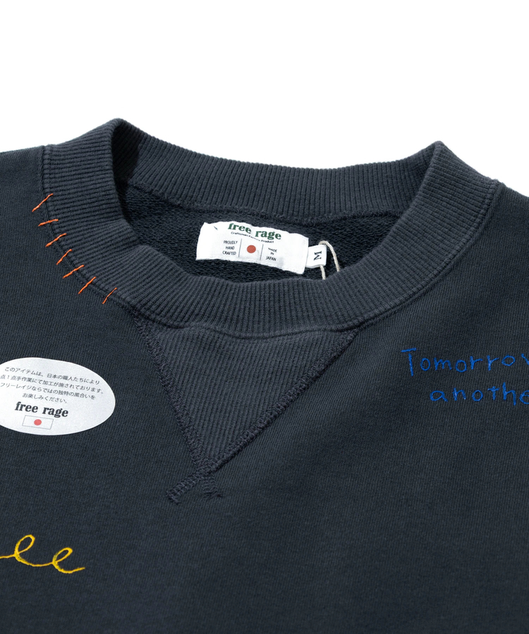 go slow caravan(ゴースローキャラバン) |FREE RAGE/フリーレイジ ハンドクラフトクルースウェット《Hand Drawing》 (MENS)