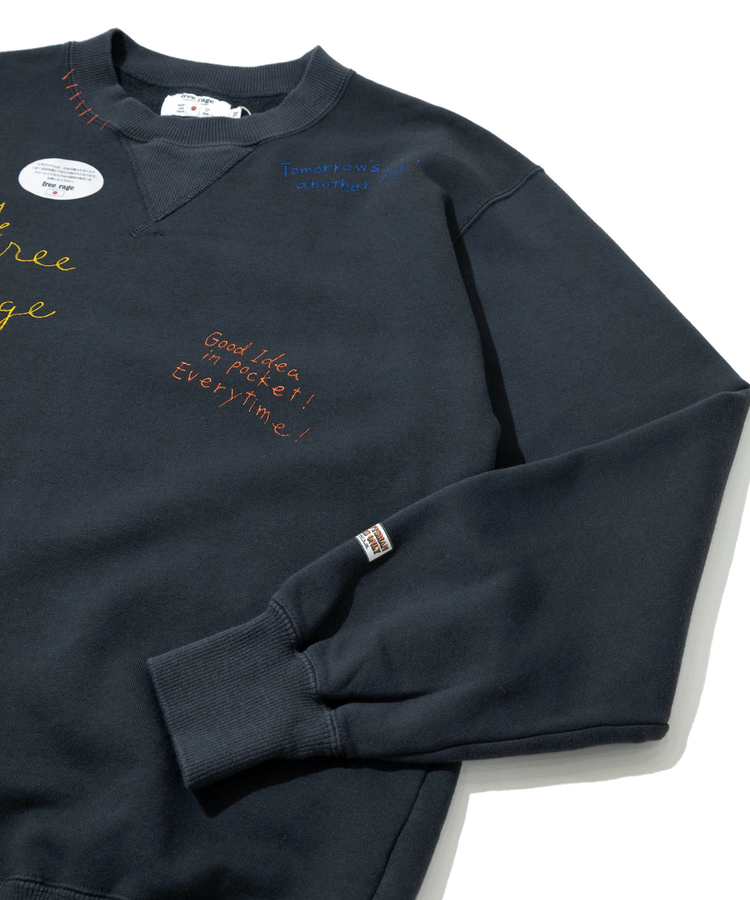 go slow caravan(ゴースローキャラバン) |FREE RAGE/フリーレイジ ハンドクラフトクルースウェット《Hand Drawing》 (MENS)