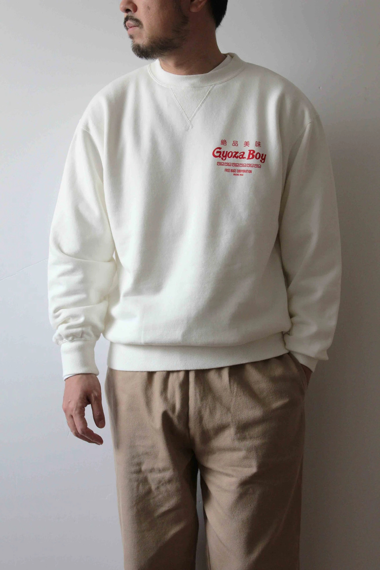 go slow caravan(ゴースローキャラバン) |FREE RAGE/フリーレイジ クラシッククルースウェット《Gyoza Boy vol.1》 (MENS)
