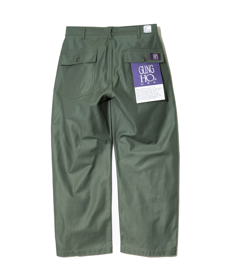 go slow caravan(ゴースローキャラバン) |GUNG HO/ガンホー BACK STAIN 4POCKETS WIDE FATIGUE TROUSER (MENS)