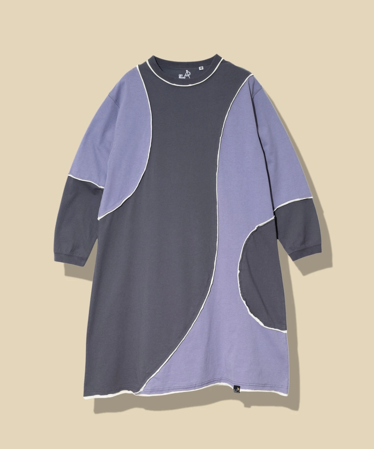 go slow caravan(ゴースローキャラバン) |USA/Cカットオフ歪み切替ロングスリーブワンピース (WOMENS)