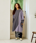 go slow caravan(ゴースローキャラバン) |USA/Cカットオフ歪み切替ロングスリーブワンピース (WOMENS)
