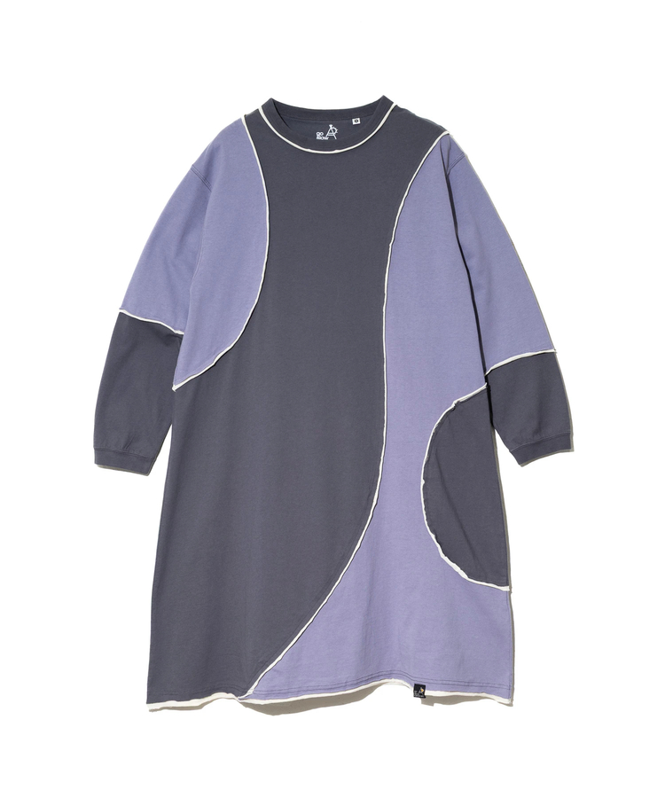 go slow caravan(ゴースローキャラバン) |USA/Cカットオフ歪み切替ロングスリーブワンピース (WOMENS)