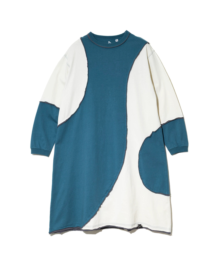 go slow caravan(ゴースローキャラバン) |USA/Cカットオフ歪み切替ロングスリーブワンピース (WOMENS)