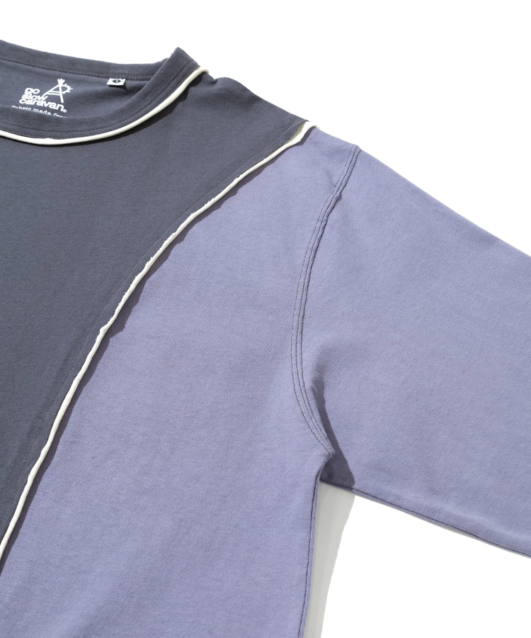 go slow caravan(ゴースローキャラバン) |USA/Cカットオフ歪み切替ロングスリーブワンピース (WOMENS)