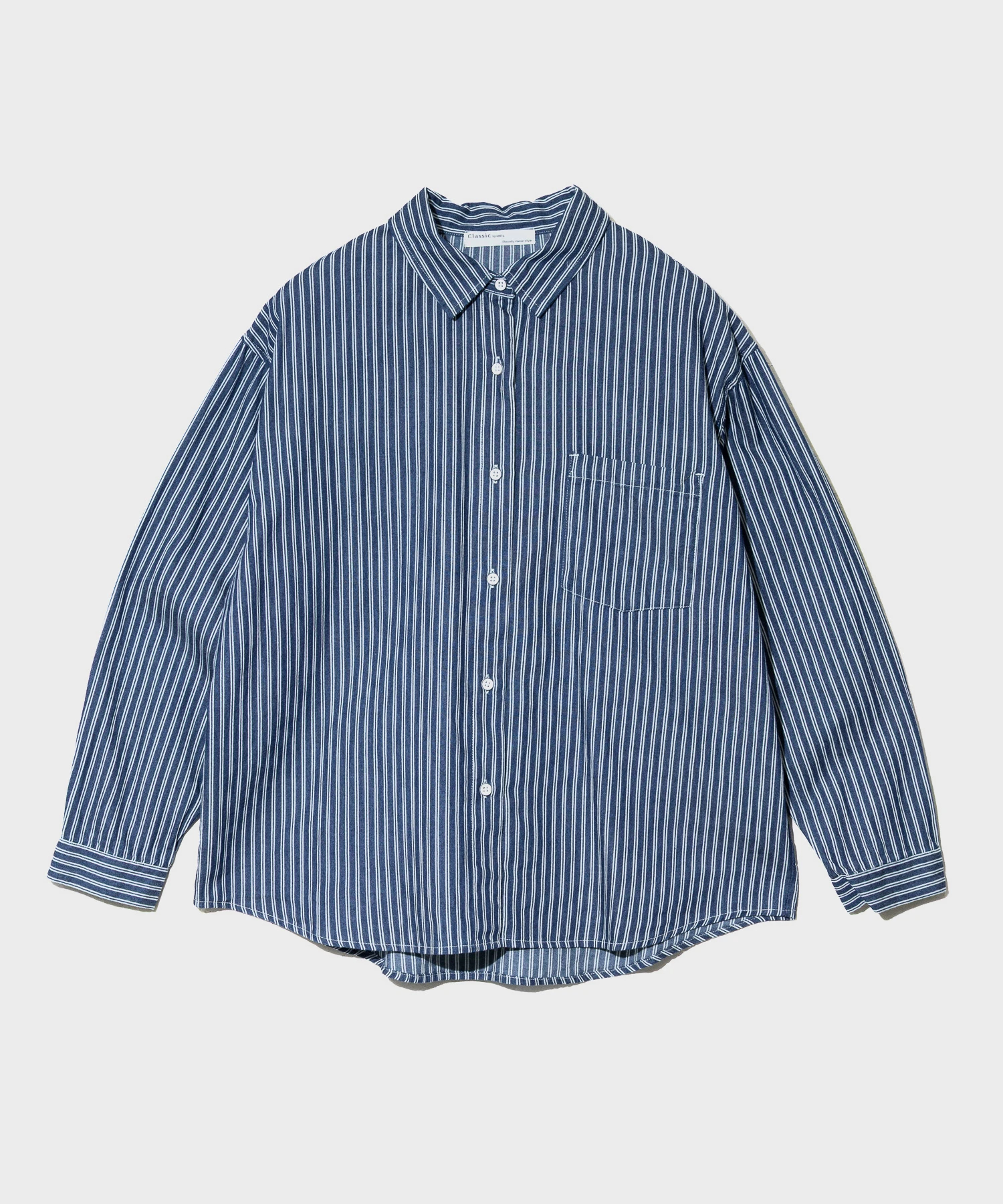 GENTIL/ジャンティー デニム&ストライプ長袖シャツ (WOMENS 