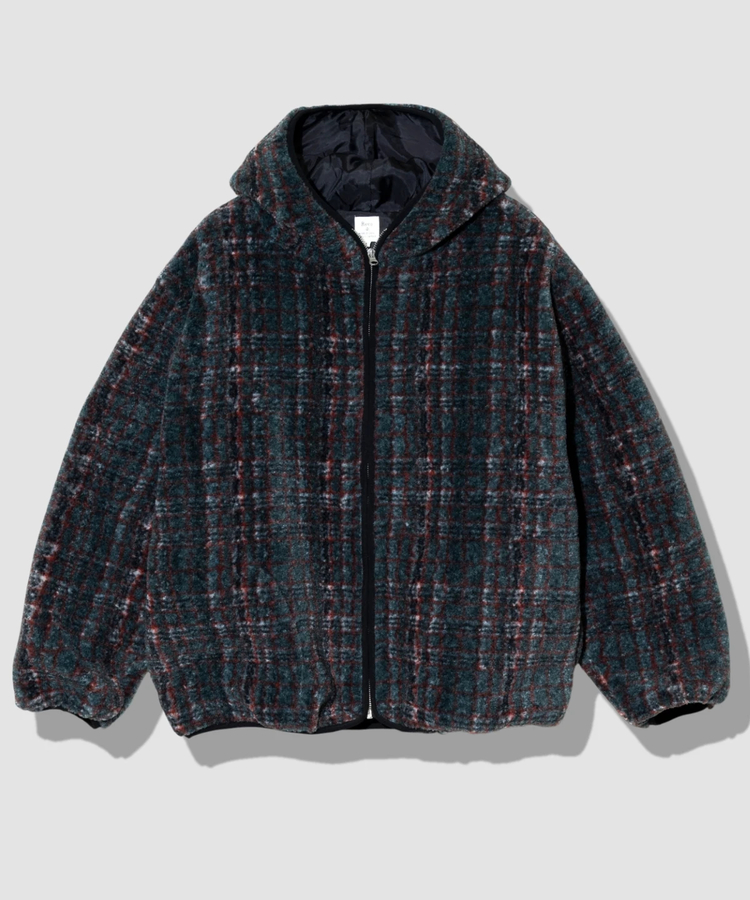 go slow caravan(ゴースローキャラバン) |Revo./レヴォ ボアチェックジップアップフーディー (MENS)