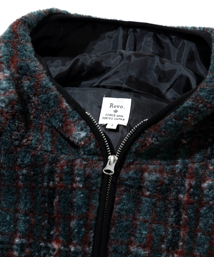 go slow caravan(ゴースローキャラバン) |Revo./レヴォ ボアチェックジップアップフーディー (MENS)