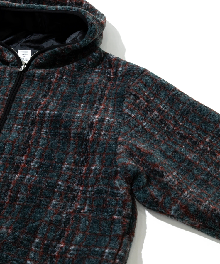 go slow caravan(ゴースローキャラバン) |Revo./レヴォ ボアチェックジップアップフーディー (MENS)