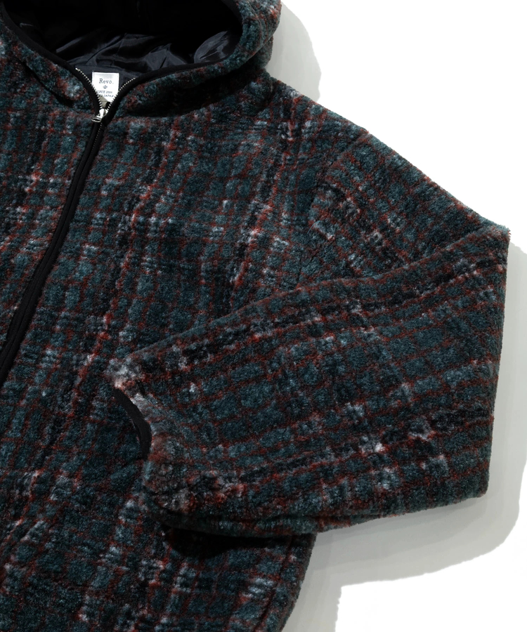 go slow caravan(ゴースローキャラバン) |Revo./レヴォ ボアチェックジップアップフーディー (MENS)