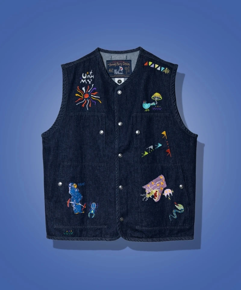 tao ハンド刺繍ベスト l'atelier du savon（アトリエドサボン）の「花束ハンド刺繍 ベスト