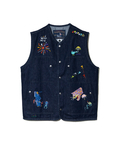 go slow caravan(ゴースローキャラバン) |Threads Party Denim 刺繍ベスト (MENS/WOMENS)