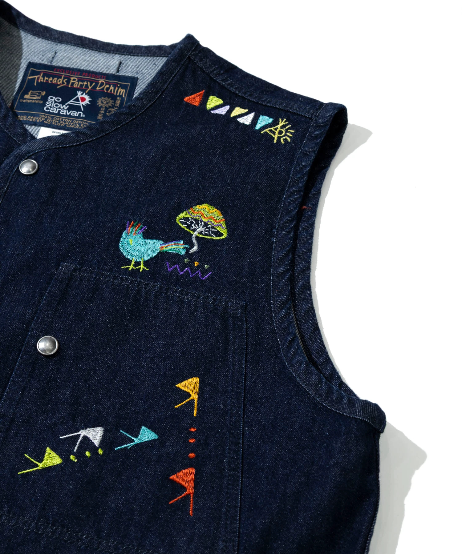 Threads Party Denim 刺繍ベスト (MENS/WOMENS)｜ファッション通販