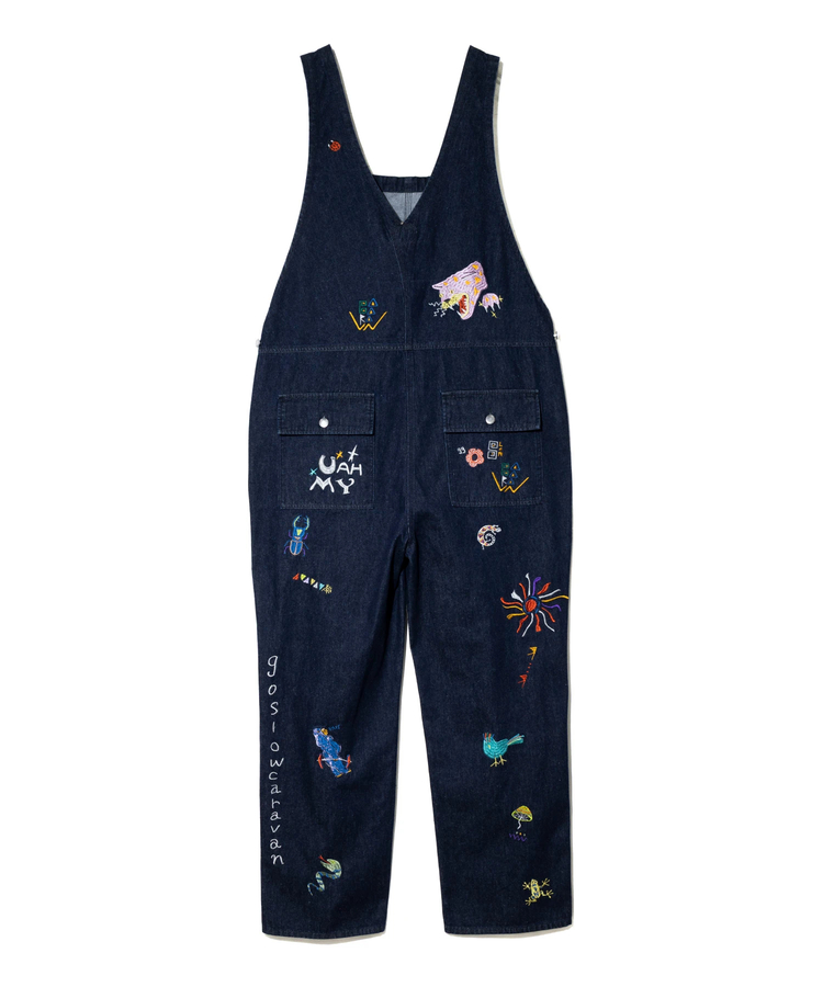go slow caravan(ゴースローキャラバン) |Threads Party Denim 刺繍オーバーオール (MENS/WOMENS)