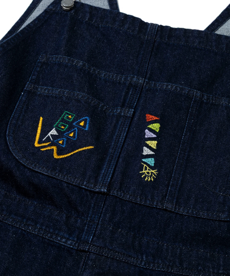 go slow caravan(ゴースローキャラバン) |Threads Party Denim 刺繍オーバーオール (MENS/WOMENS)