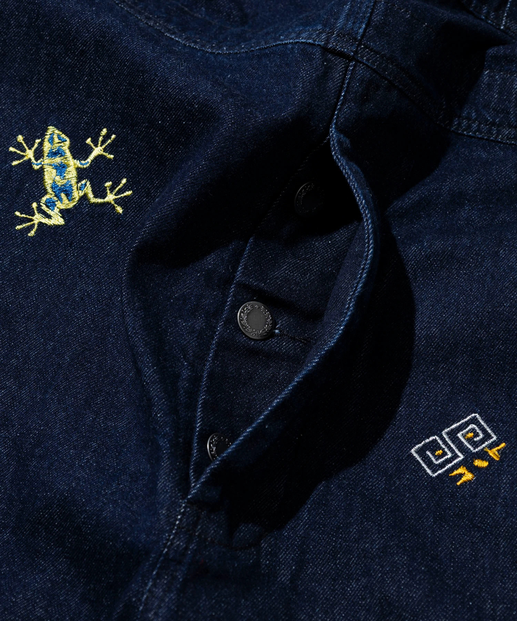 go slow caravan(ゴースローキャラバン) |Threads Party Denim 刺繍オーバーオール (MENS/WOMENS)