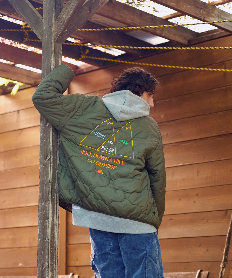 go slow caravan(ゴースローキャラバン) |【GSC別注】POLeR/ポーラー POLeR×GSC REVERSIBLE QUILTED JACKET (MENS)