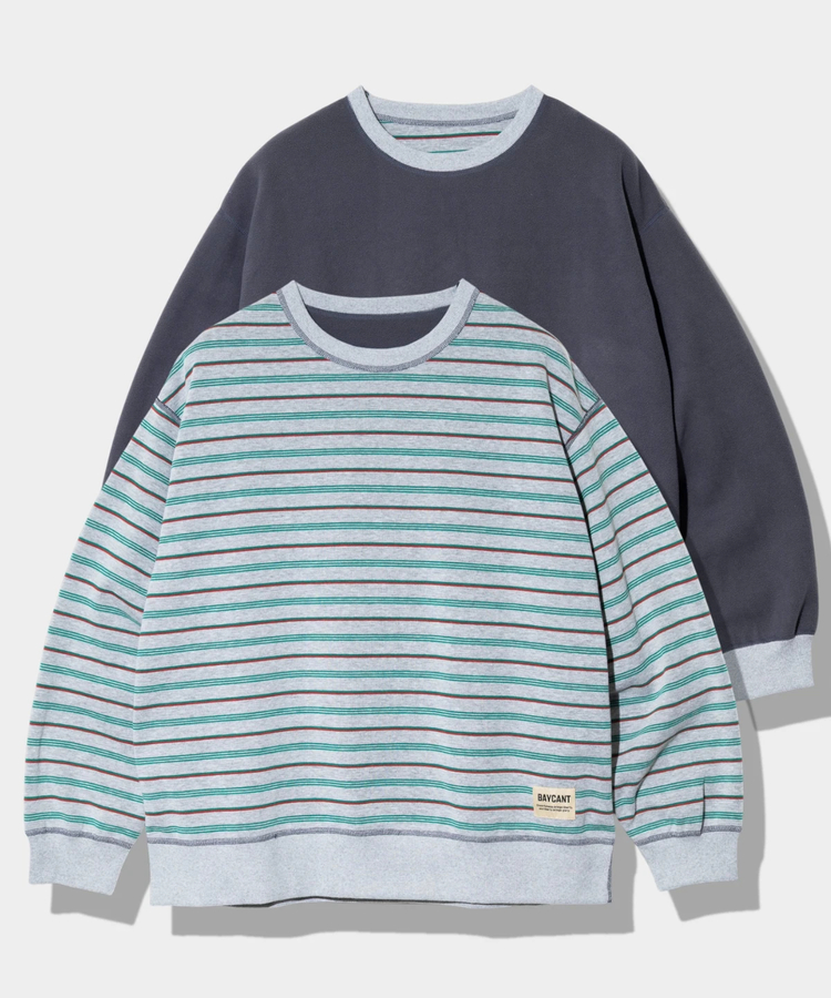 go slow caravan(ゴースローキャラバン) |BAYCANT/ベイカント ボーダーxフリース リバーシブルクルー (MENS)