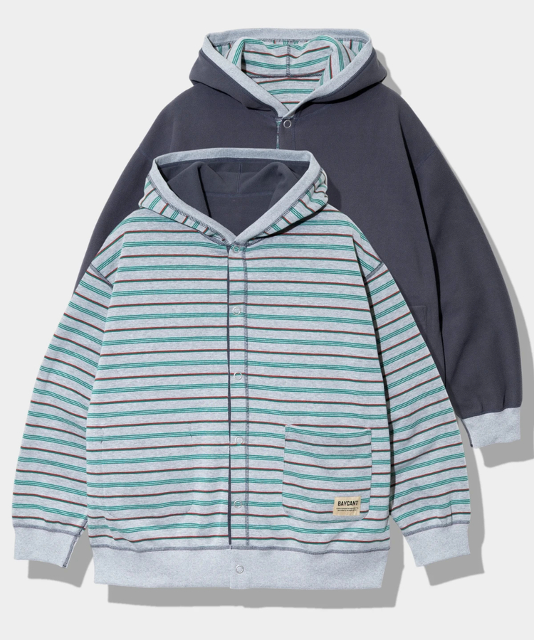 go slow caravan(ゴースローキャラバン) |BAYCANT/ベイカント ボーダーxフリース リバーシブル フーディーカーデ (MENS)