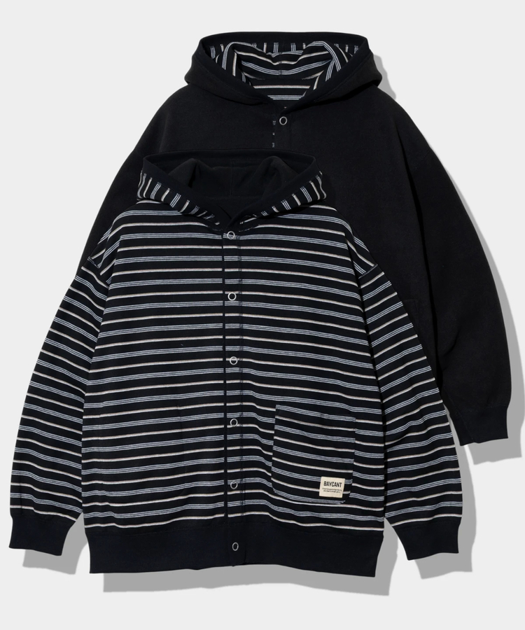 go slow caravan(ゴースローキャラバン) |BAYCANT/ベイカント ボーダーxフリース リバーシブル フーディーカーデ (MENS)