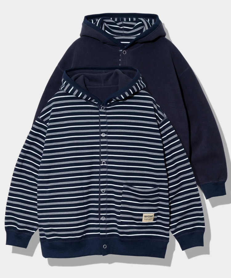 go slow caravan(ゴースローキャラバン) |BAYCANT/ベイカント ボーダーxフリース リバーシブル フーディーカーデ (MENS)