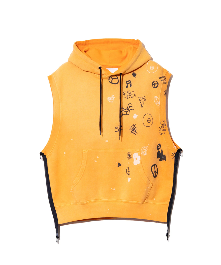 go slow caravan(ゴースローキャラバン) |UNIQUEインレイ G/D サイドZIP フーディーベスト (MENS)