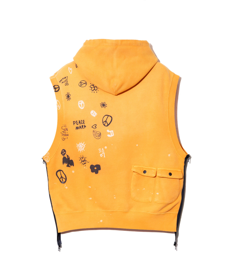 go slow caravan(ゴースローキャラバン) |UNIQUEインレイ G/D サイドZIP フーディーベスト (MENS)