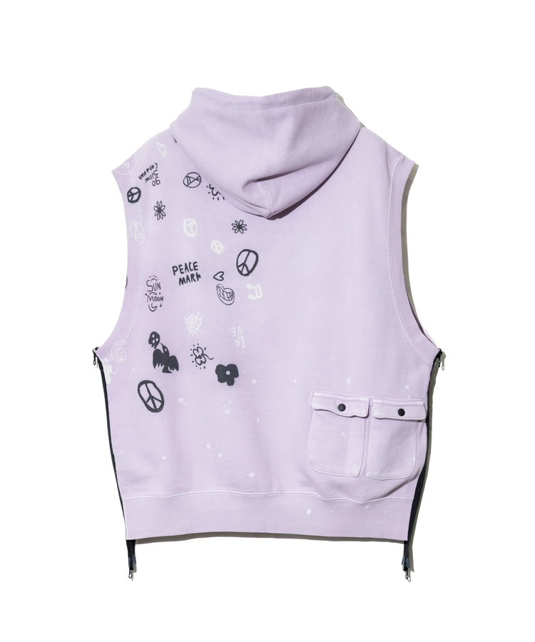 go slow caravan(ゴースローキャラバン) |UNIQUEインレイ G/D サイドZIP フーディーベスト (MENS)