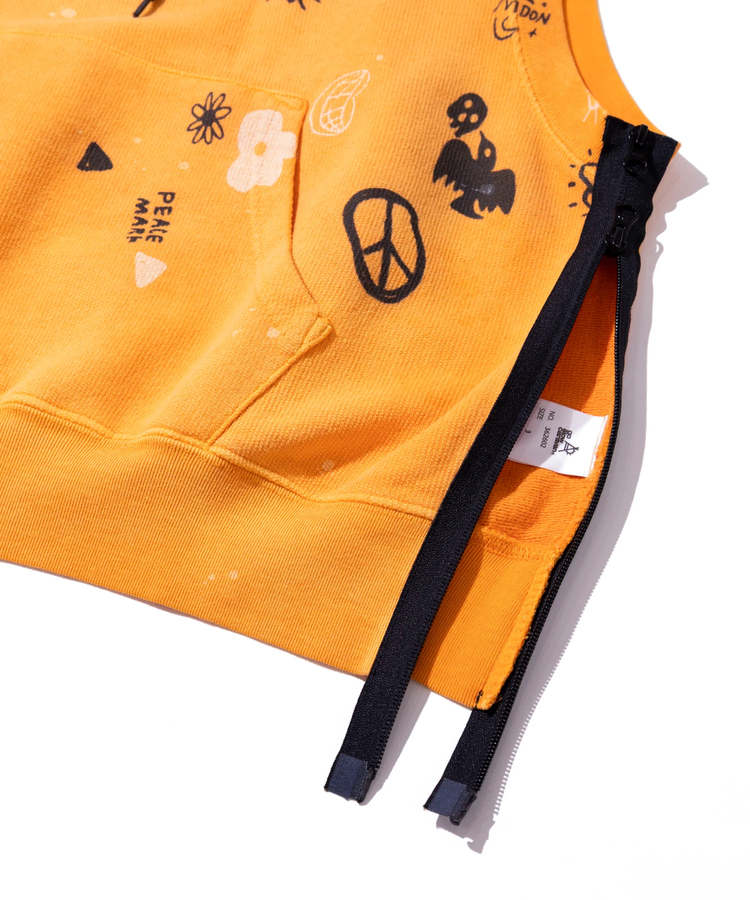 go slow caravan(ゴースローキャラバン) |UNIQUEインレイ G/D サイドZIP フーディーベスト (MENS)