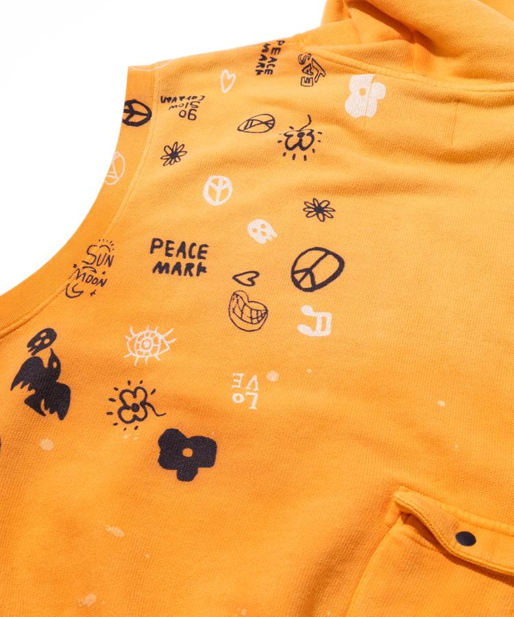 go slow caravan(ゴースローキャラバン) |UNIQUEインレイ G/D サイドZIP フーディーベスト (MENS)